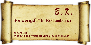 Borovnyák Kolombina névjegykártya
